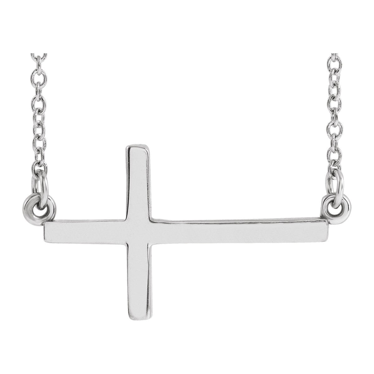 Polished Sideways Cross Necklace