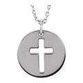 Pierced Cross Disc Necklace