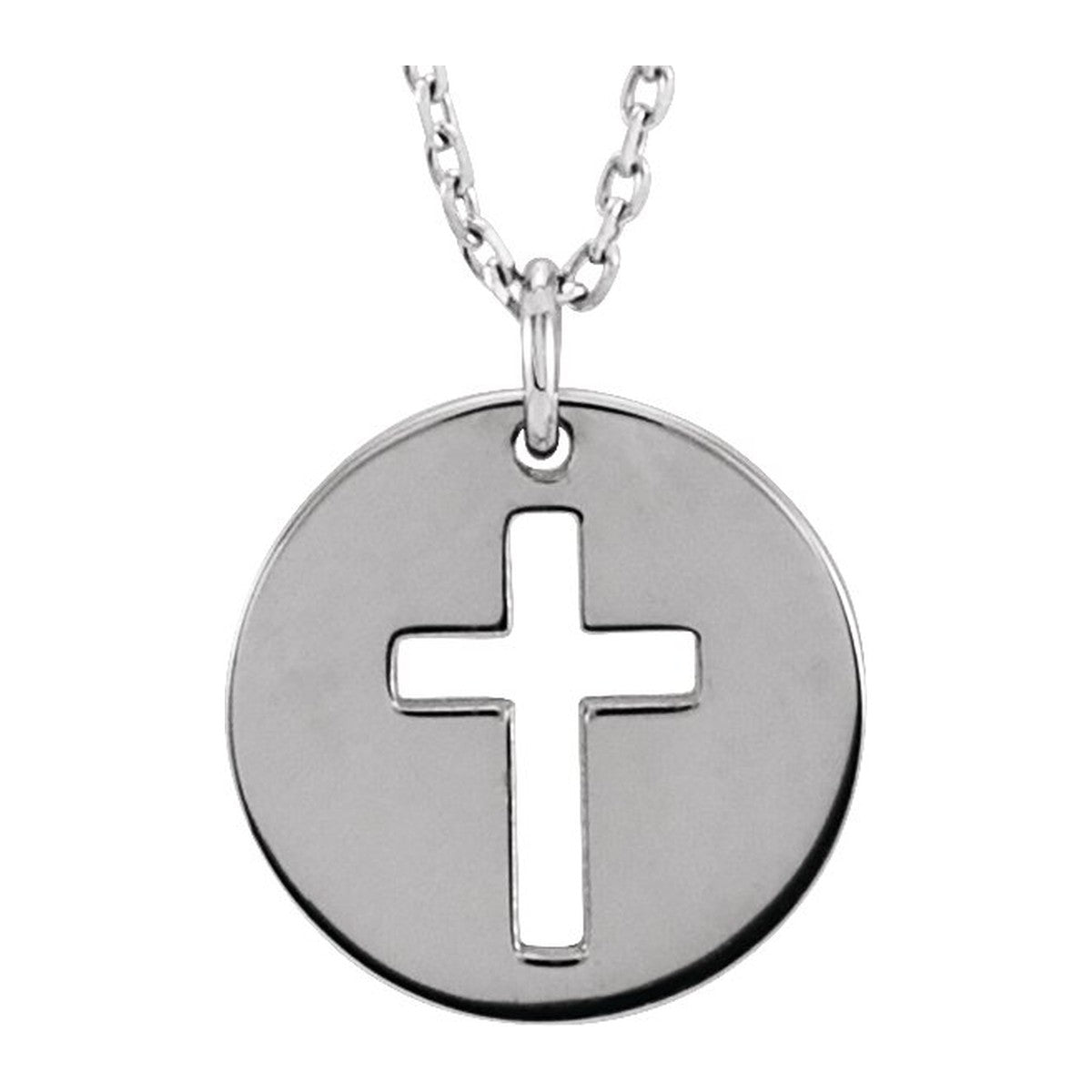 Pierced Cross Disc Necklace