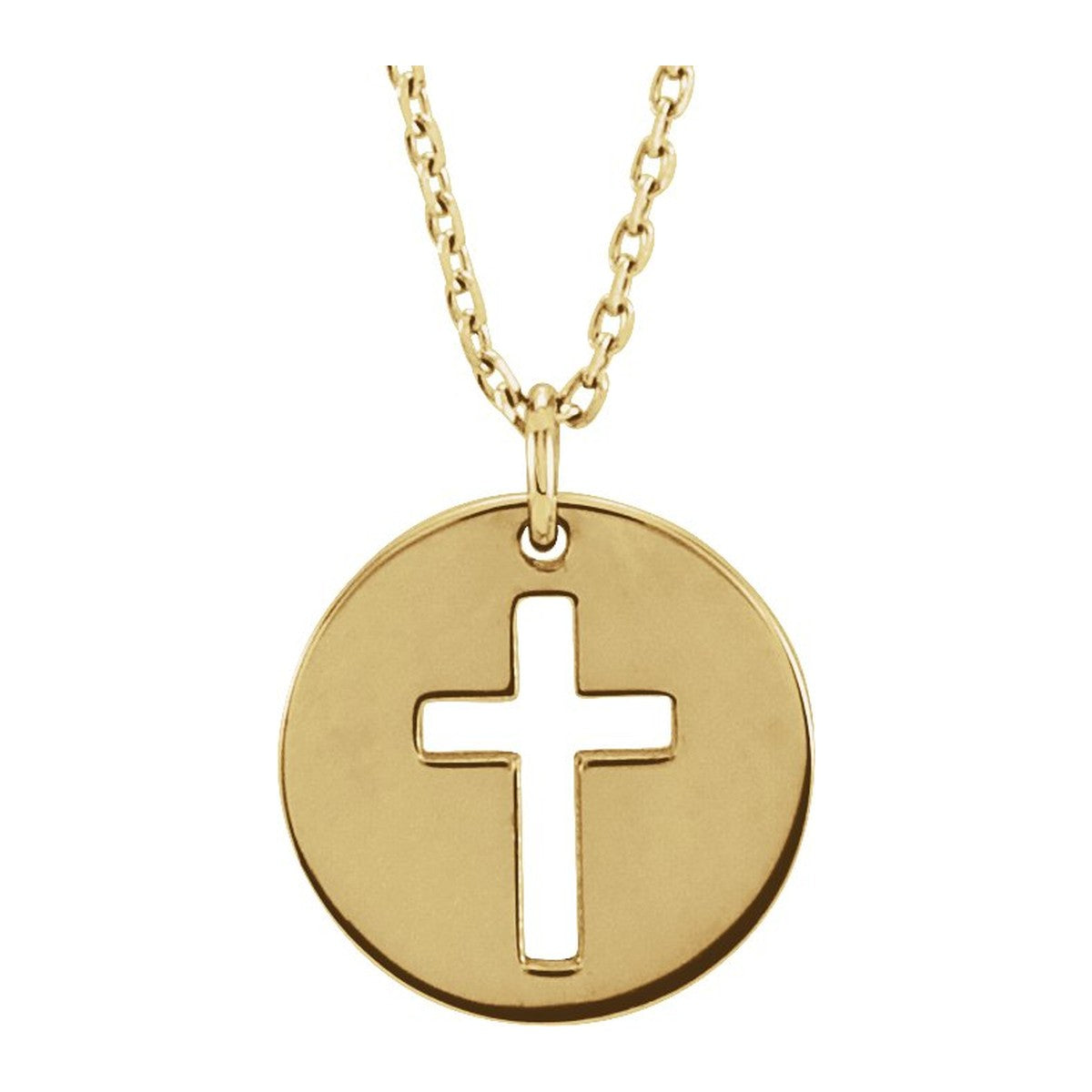 Pierced Cross Disc Necklace