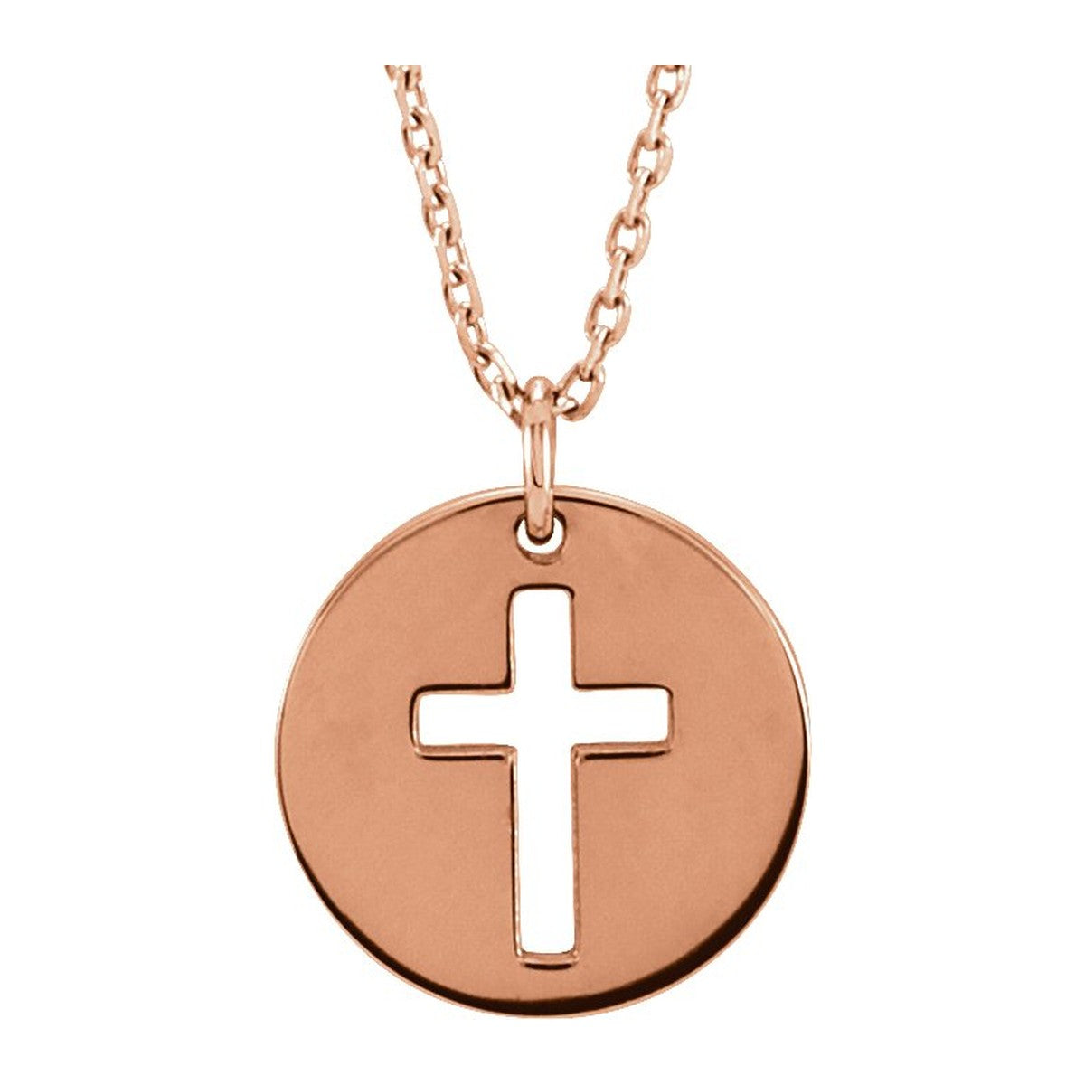 Pierced Cross Disc Necklace