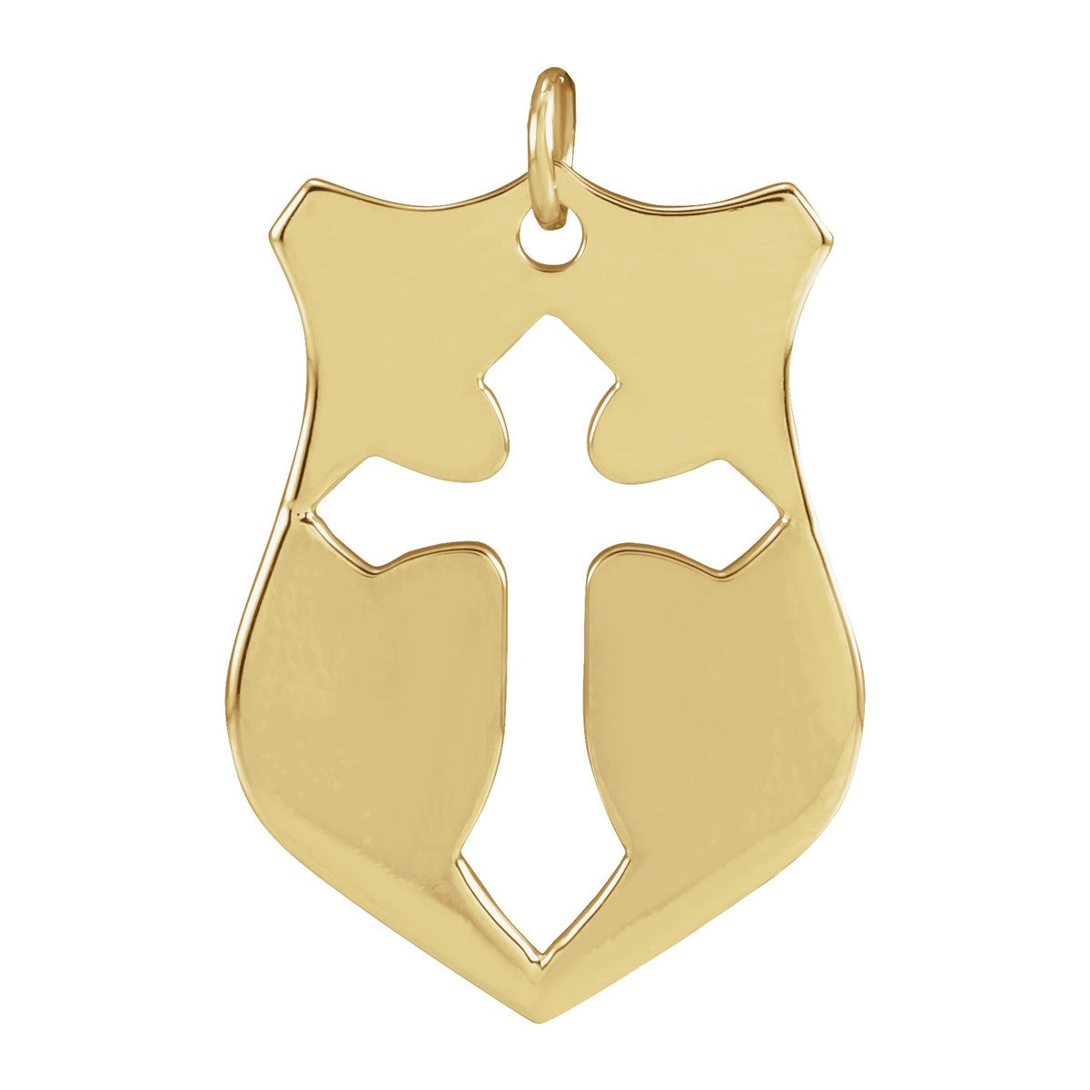 Pierced Cross Shield Pendant