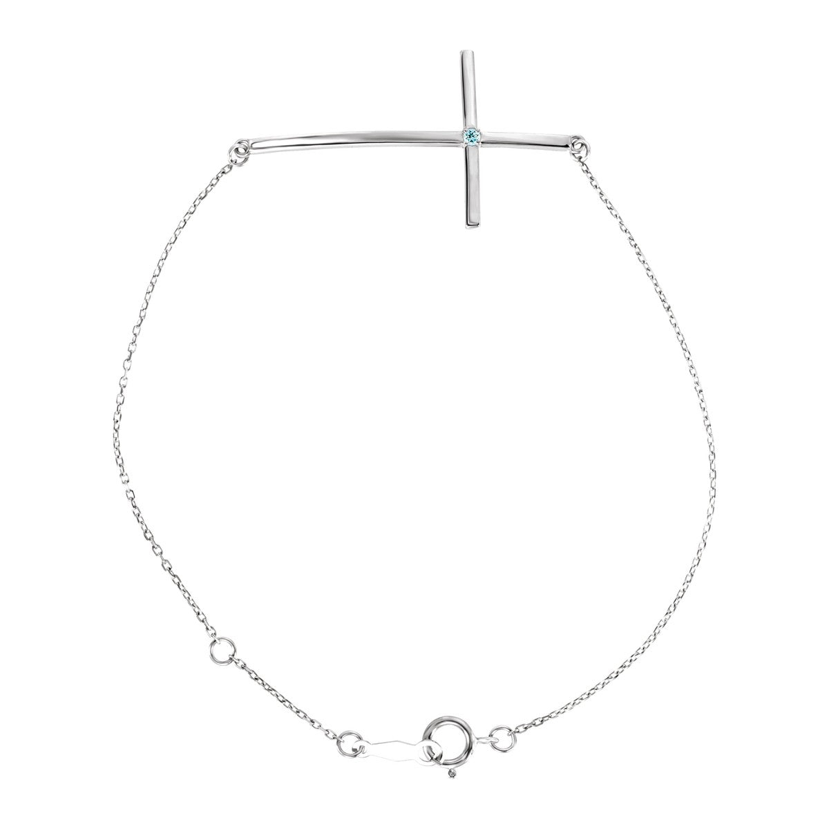 Accented Sideways Cross Bracelet