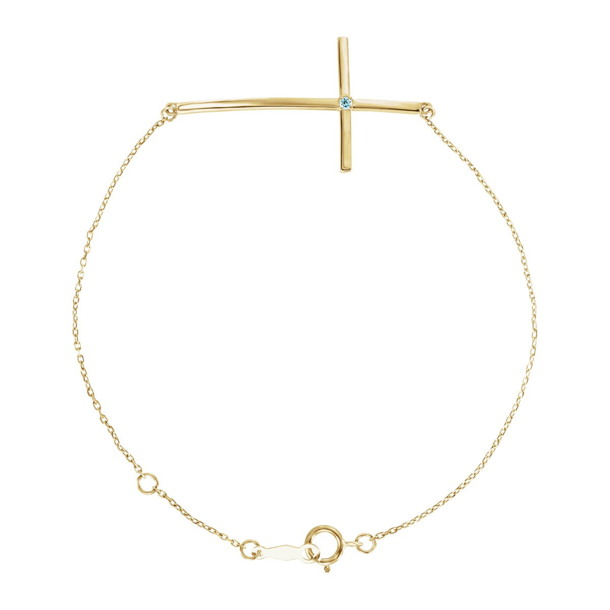 Accented Sideways Cross Bracelet