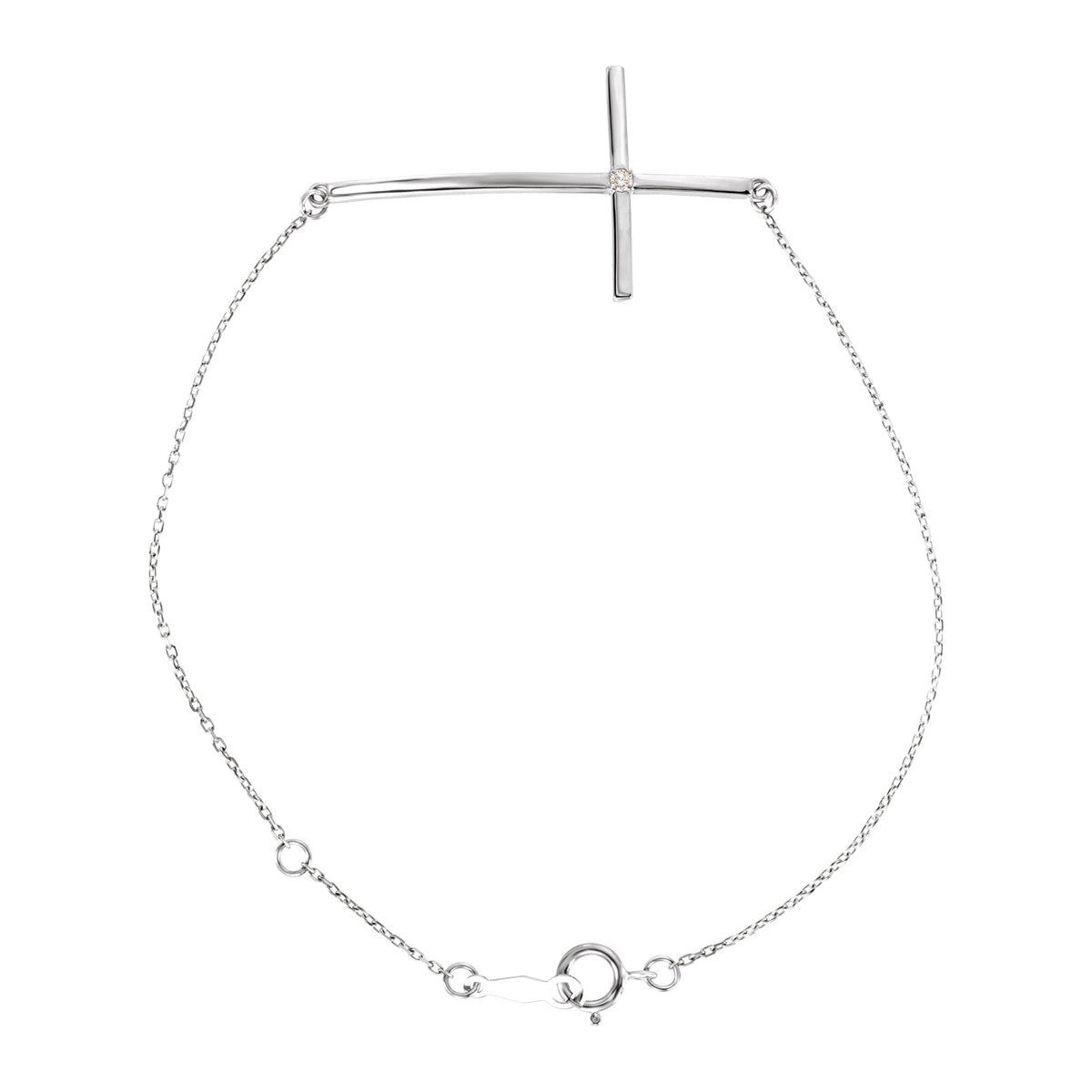 Accented Sideways Cross Bracelet