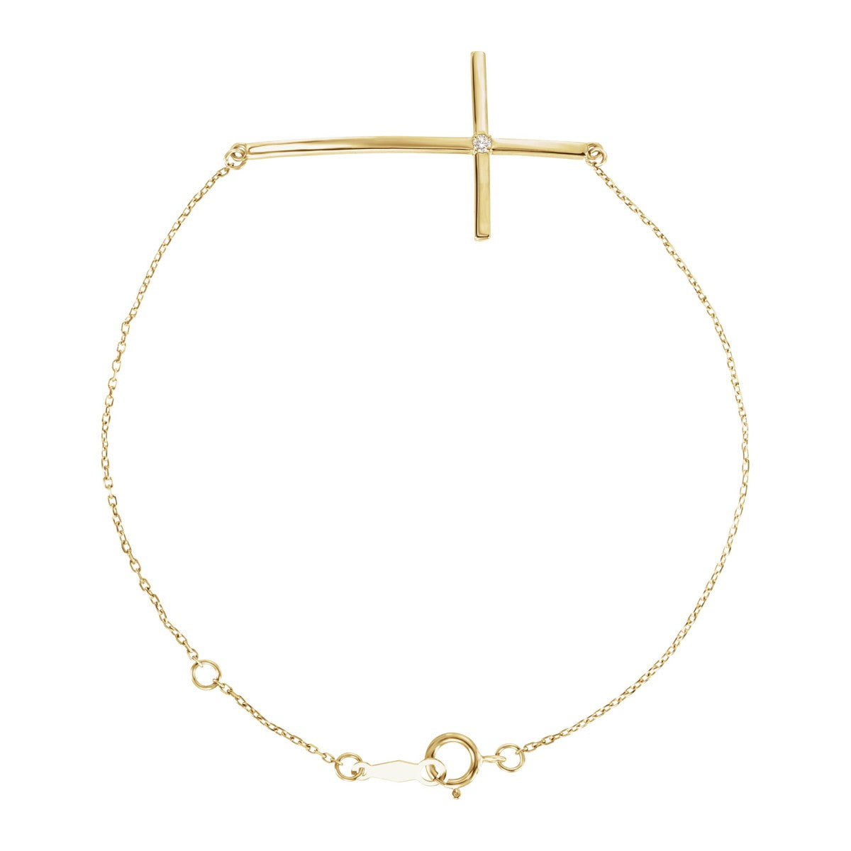 Accented Sideways Cross Bracelet