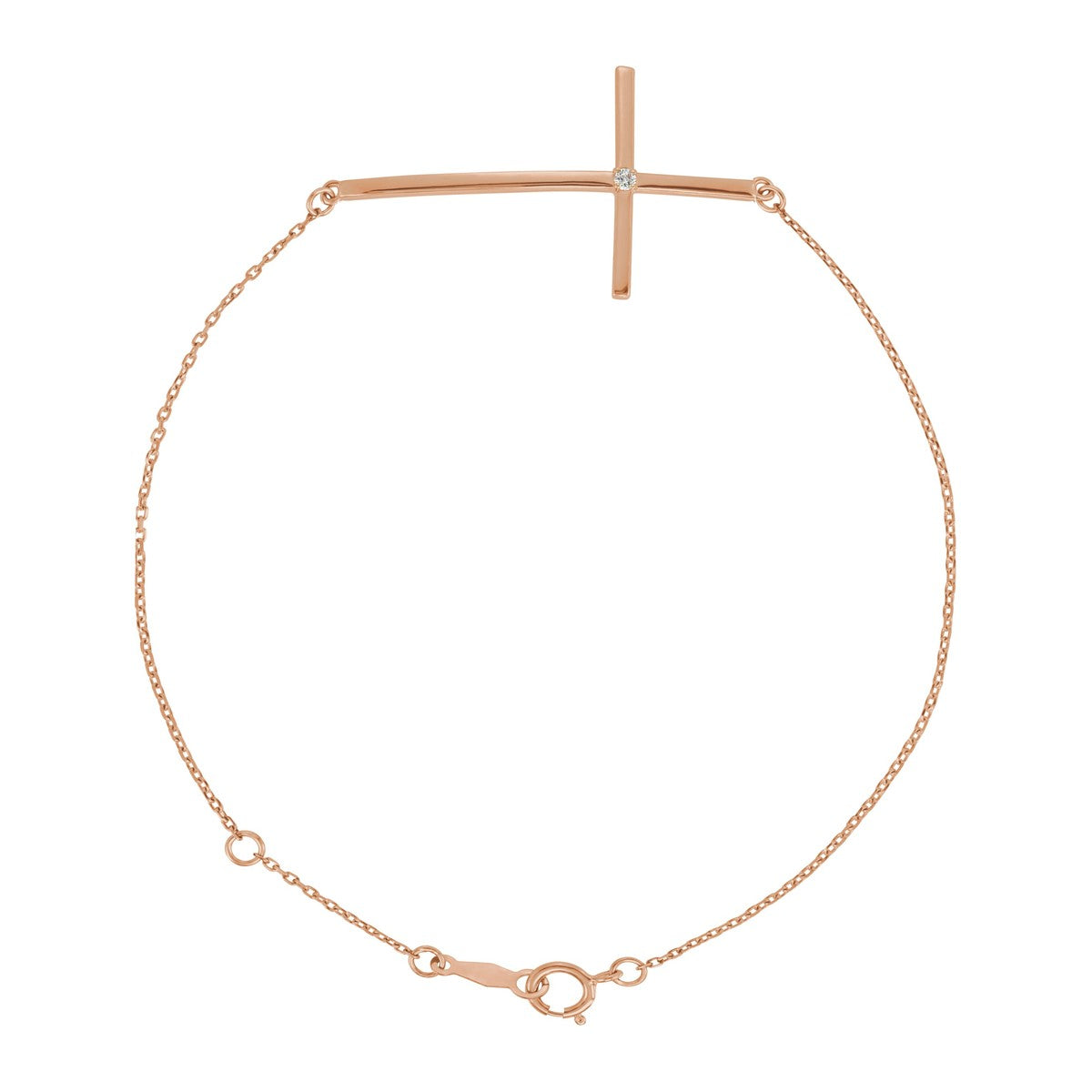 Accented Sideways Cross Bracelet