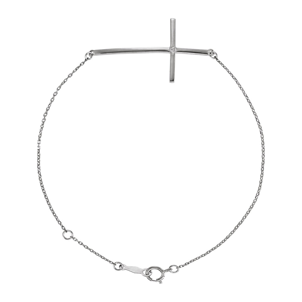 Accented Sideways Cross Bracelet