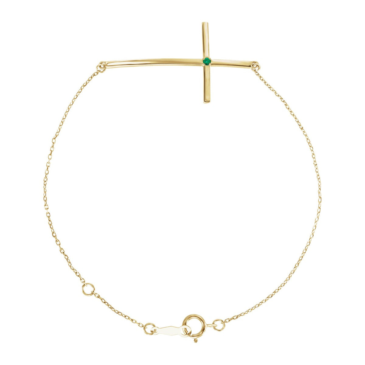 Accented Sideways Cross Bracelet