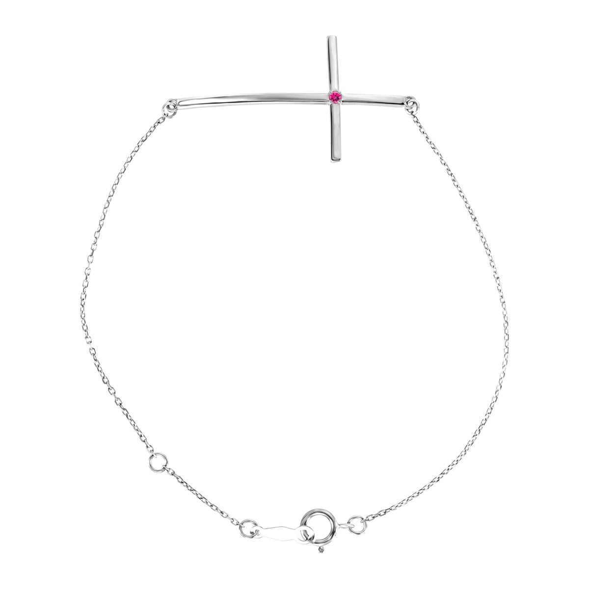 Accented Sideways Cross Bracelet