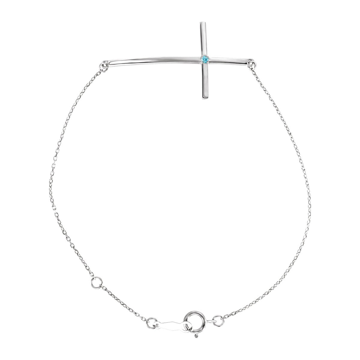 Accented Sideways Cross Bracelet