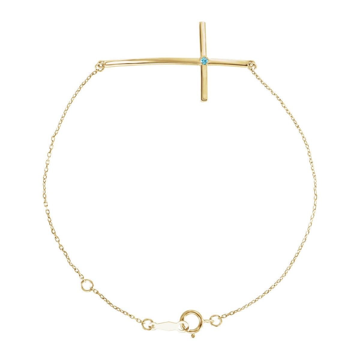 Accented Sideways Cross Bracelet