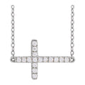 Lab-Grown Diamond Sideways Cross Necklace
