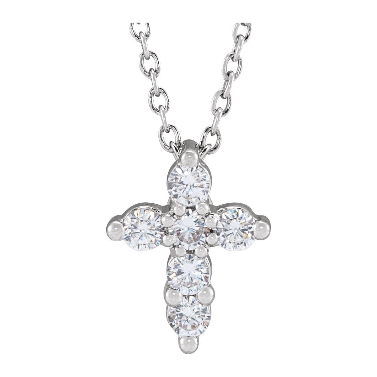 Lab-Grown Diamond Cross Necklace