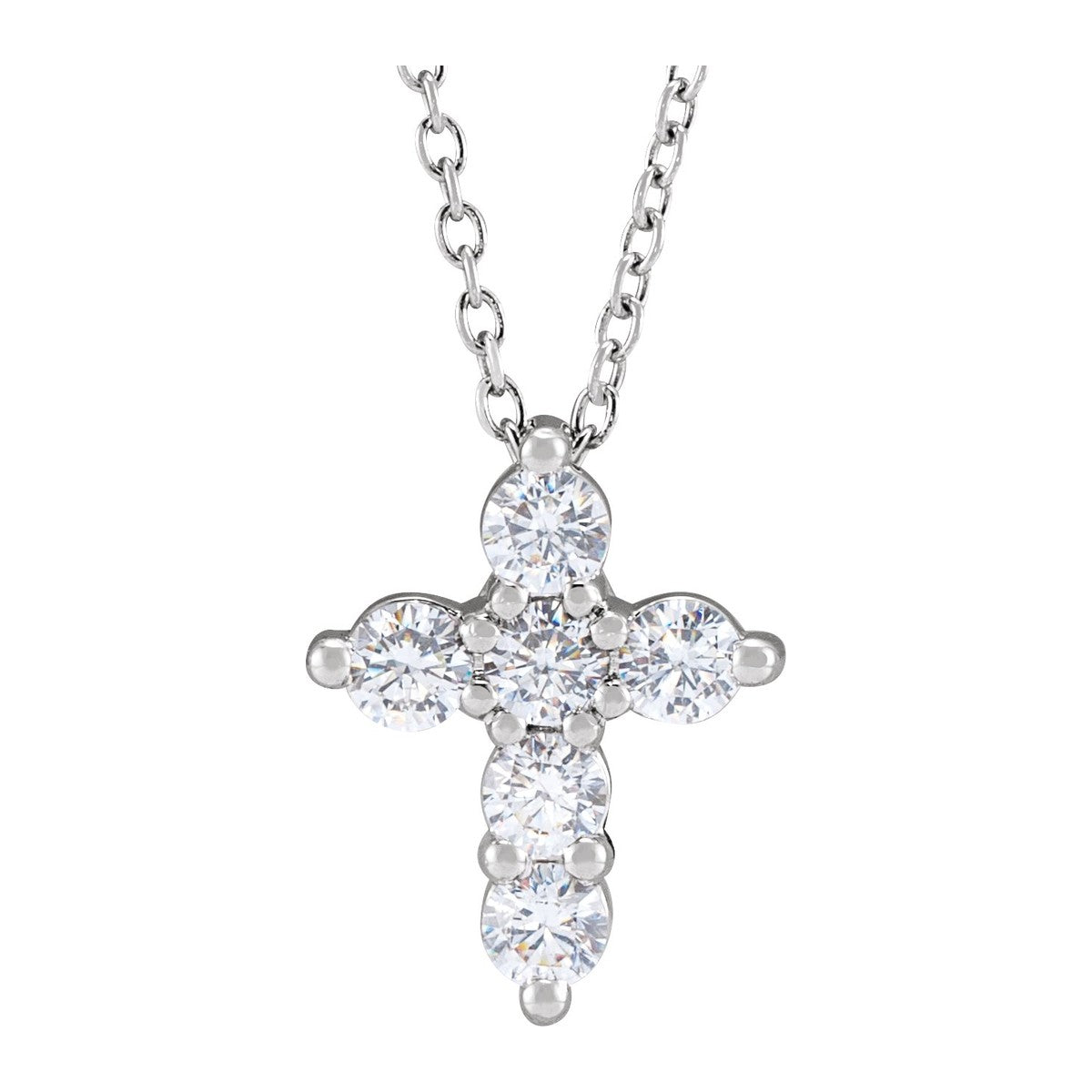 Lab-Grown Diamond Cross Necklace