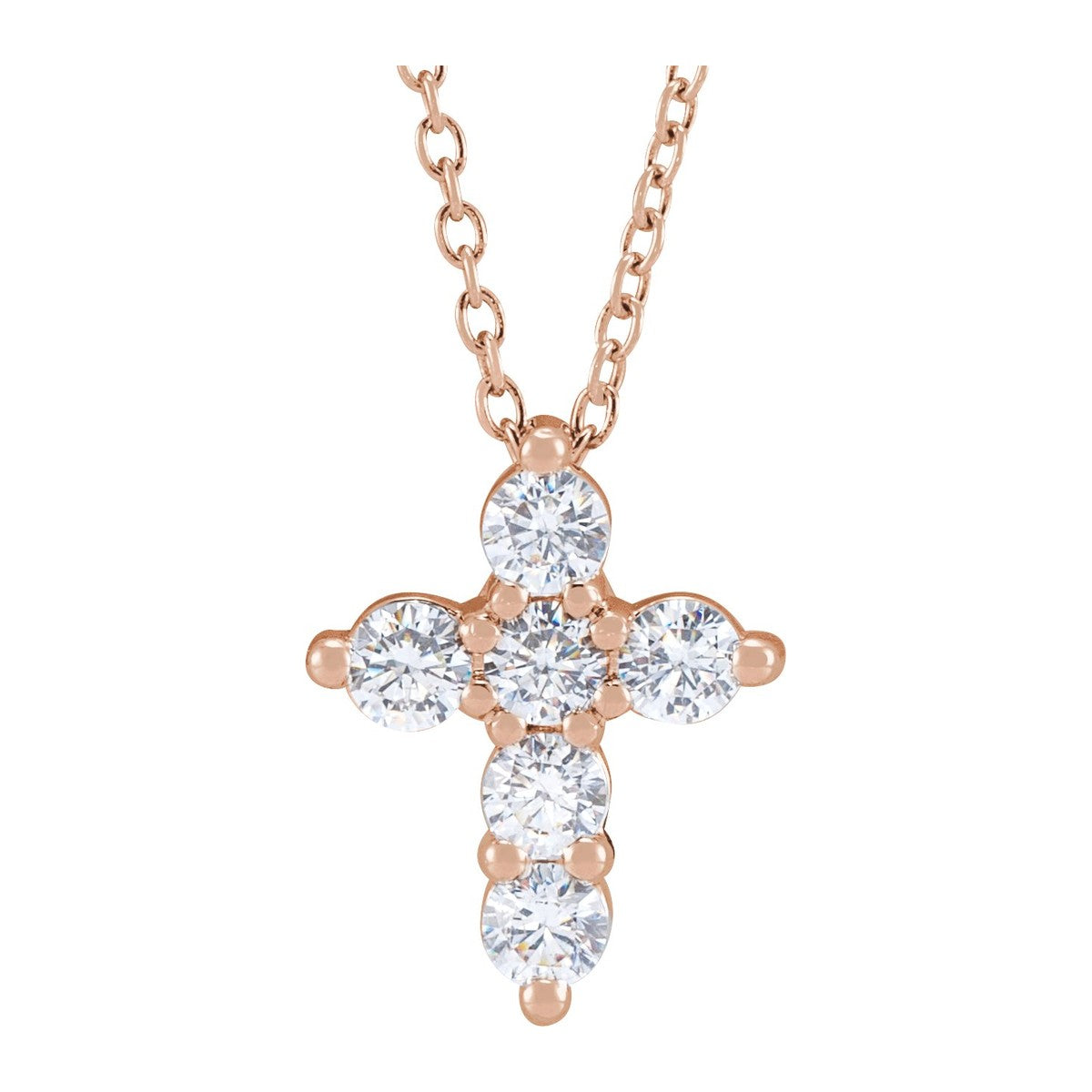 Lab-Grown Diamond Cross Necklace