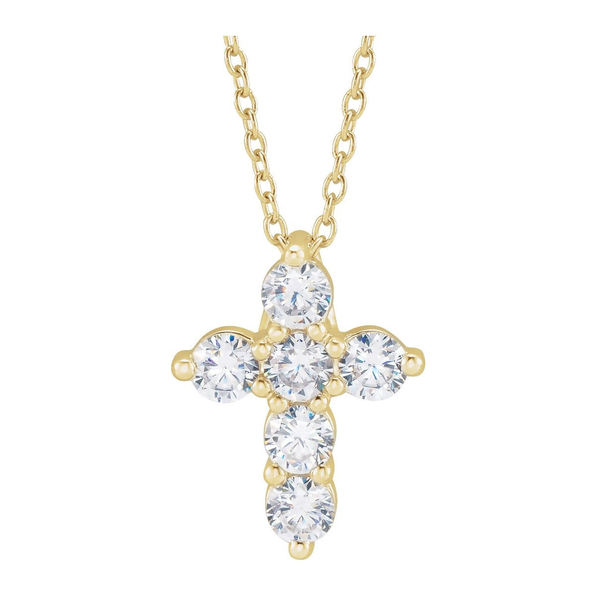 Lab-Grown Diamond Cross Necklace