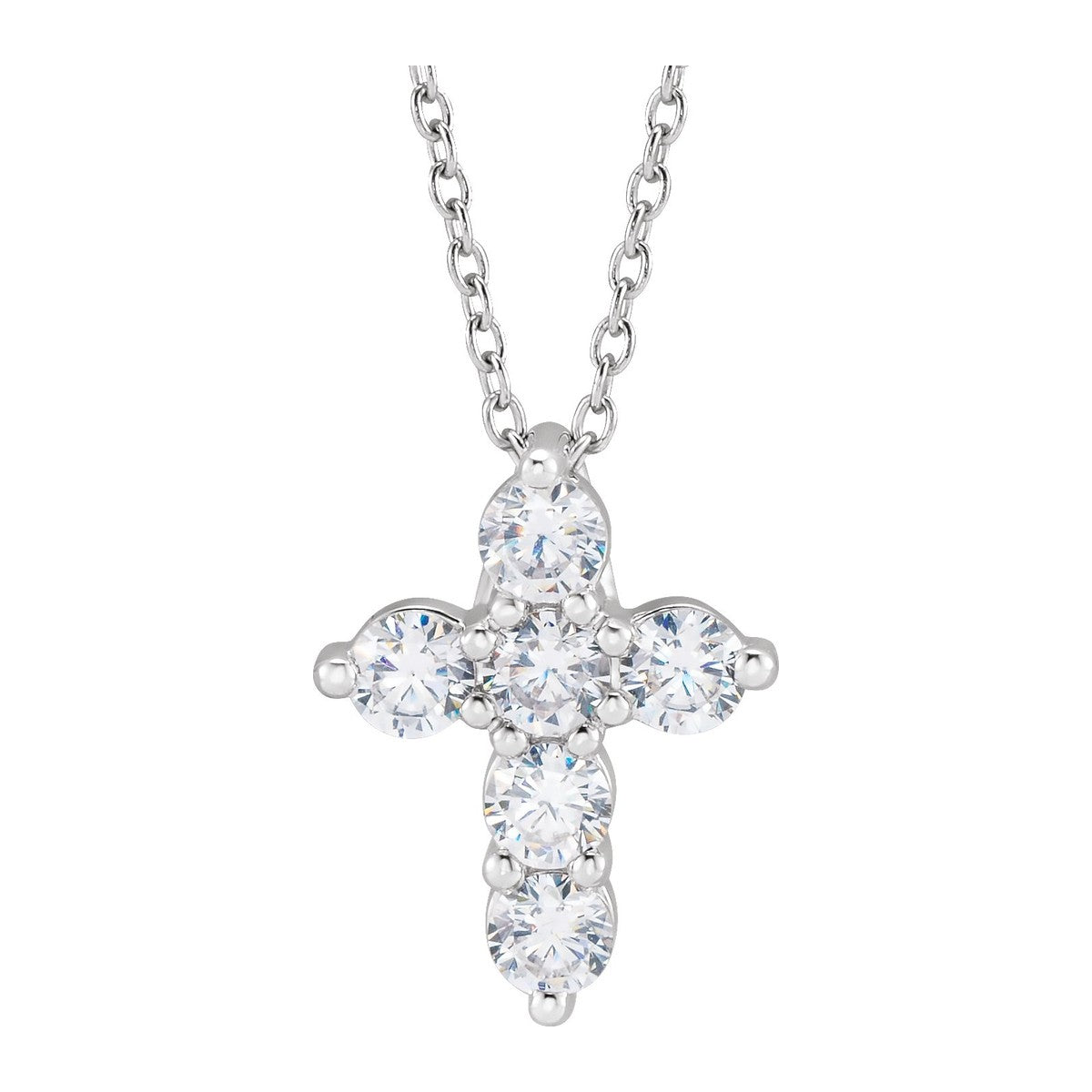 Lab-Grown Diamond Cross Necklace