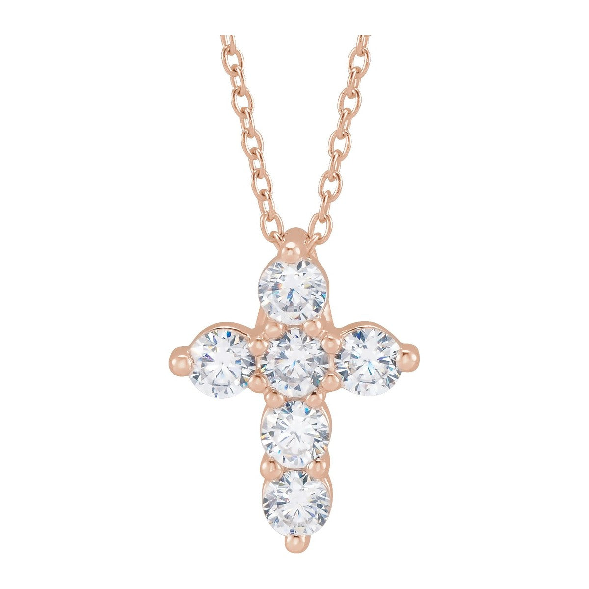 Lab-Grown Diamond Cross Necklace