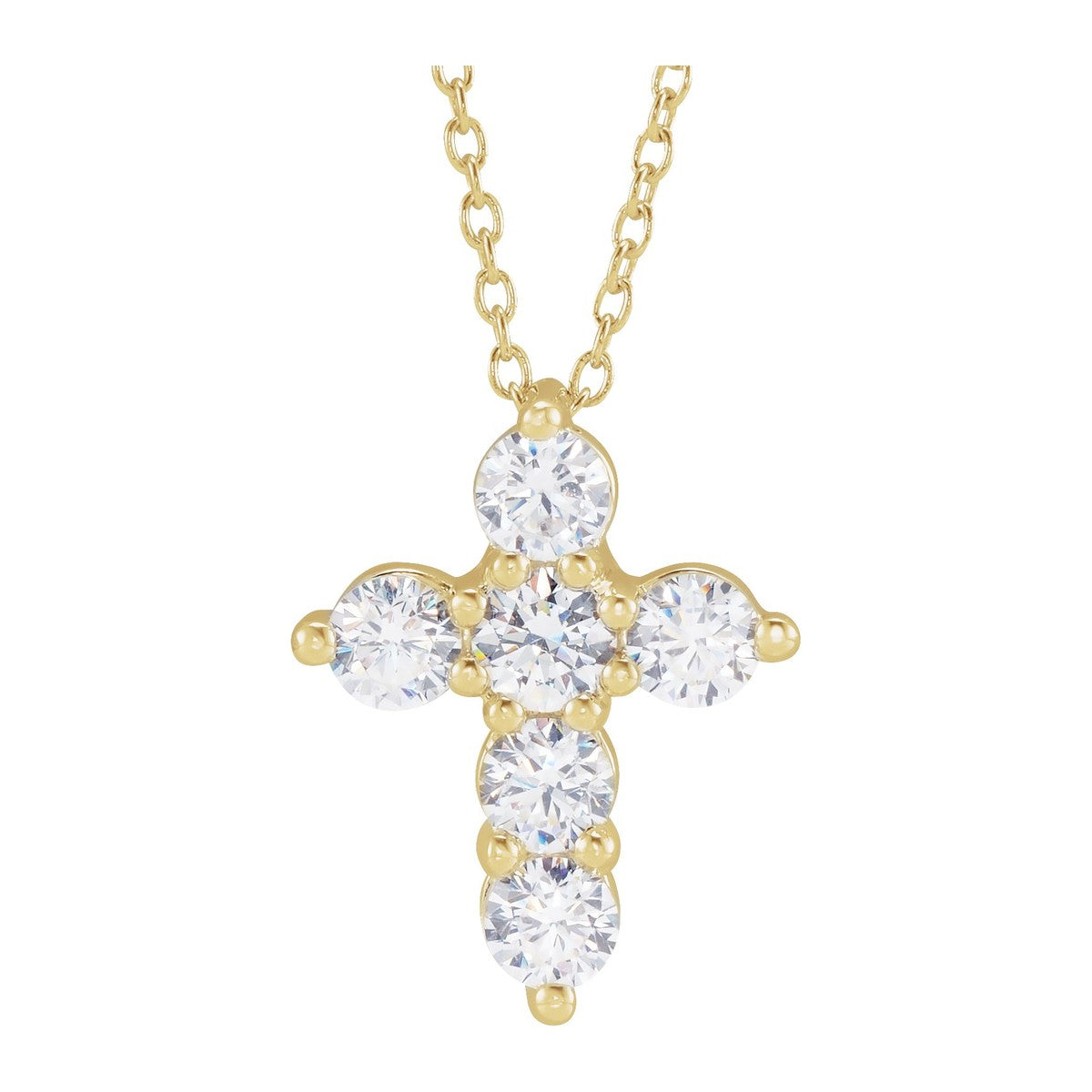 Lab-Grown Diamond Cross Necklace