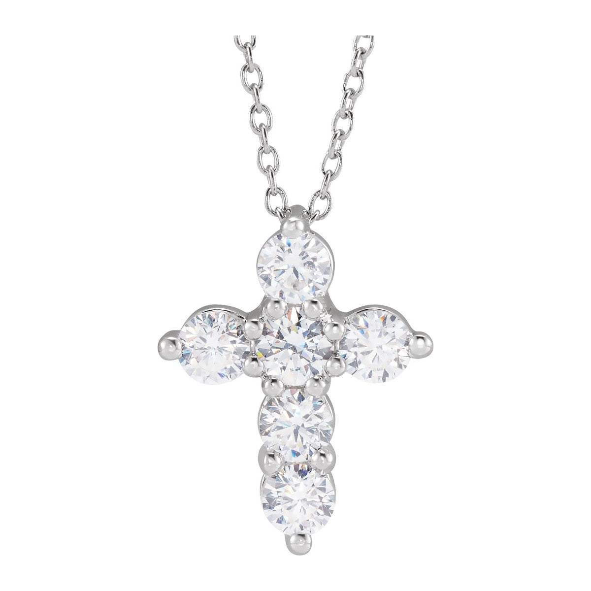 Lab-Grown Diamond Cross Necklace