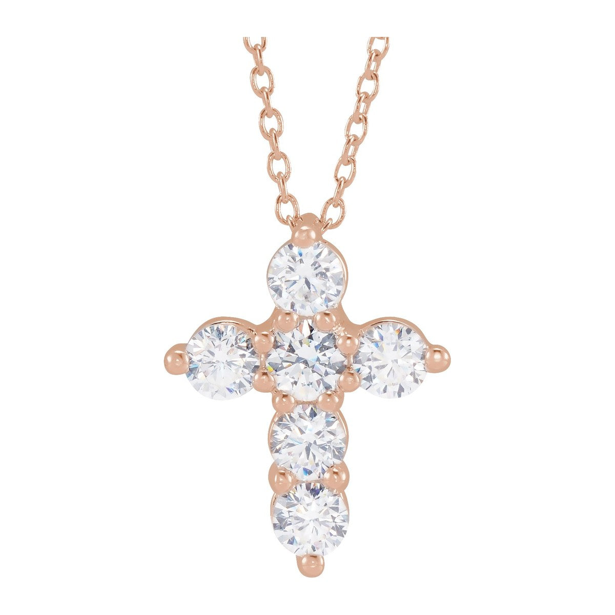 Lab-Grown Diamond Cross Necklace