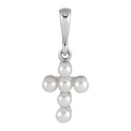 Youth Seed Pearl Cross Pendant