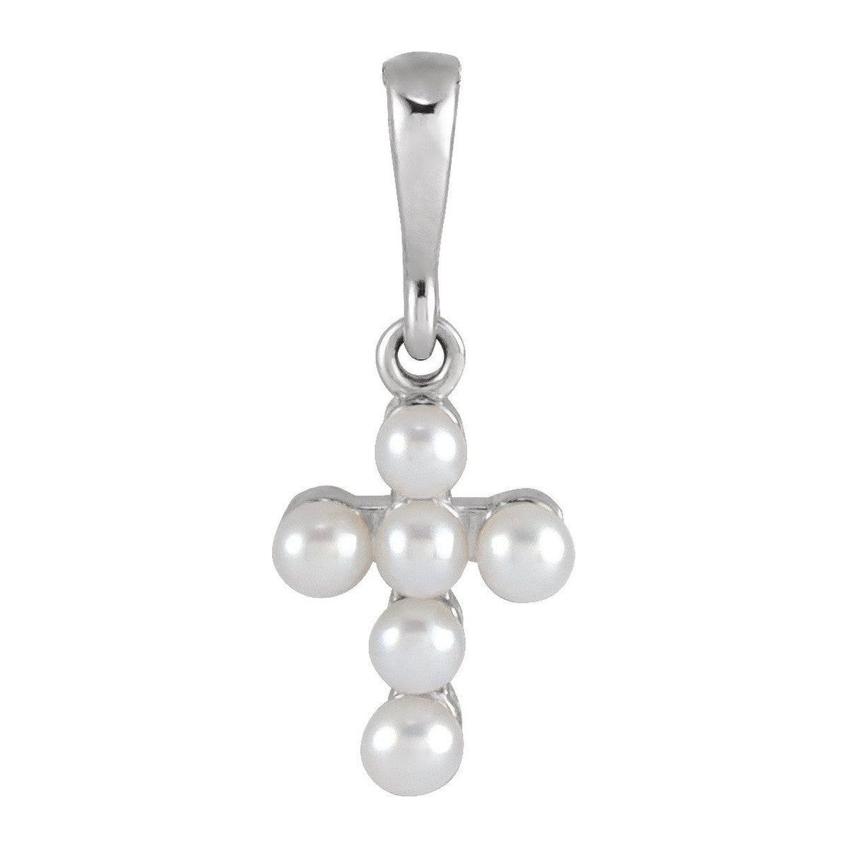 Youth Seed Pearl Cross Pendant