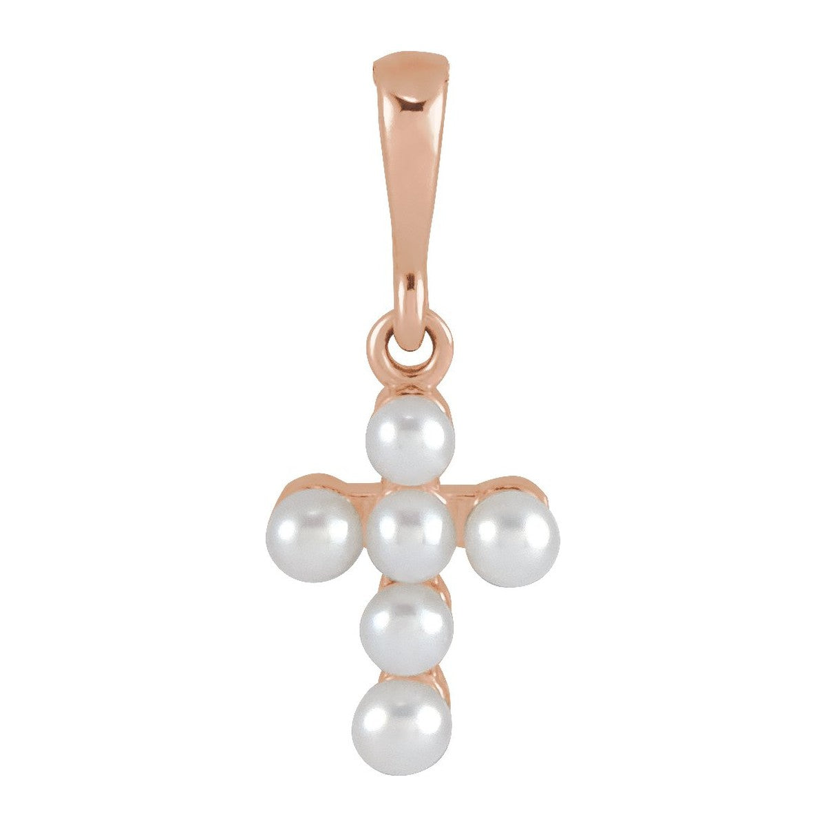 Youth Seed Pearl Cross Pendant