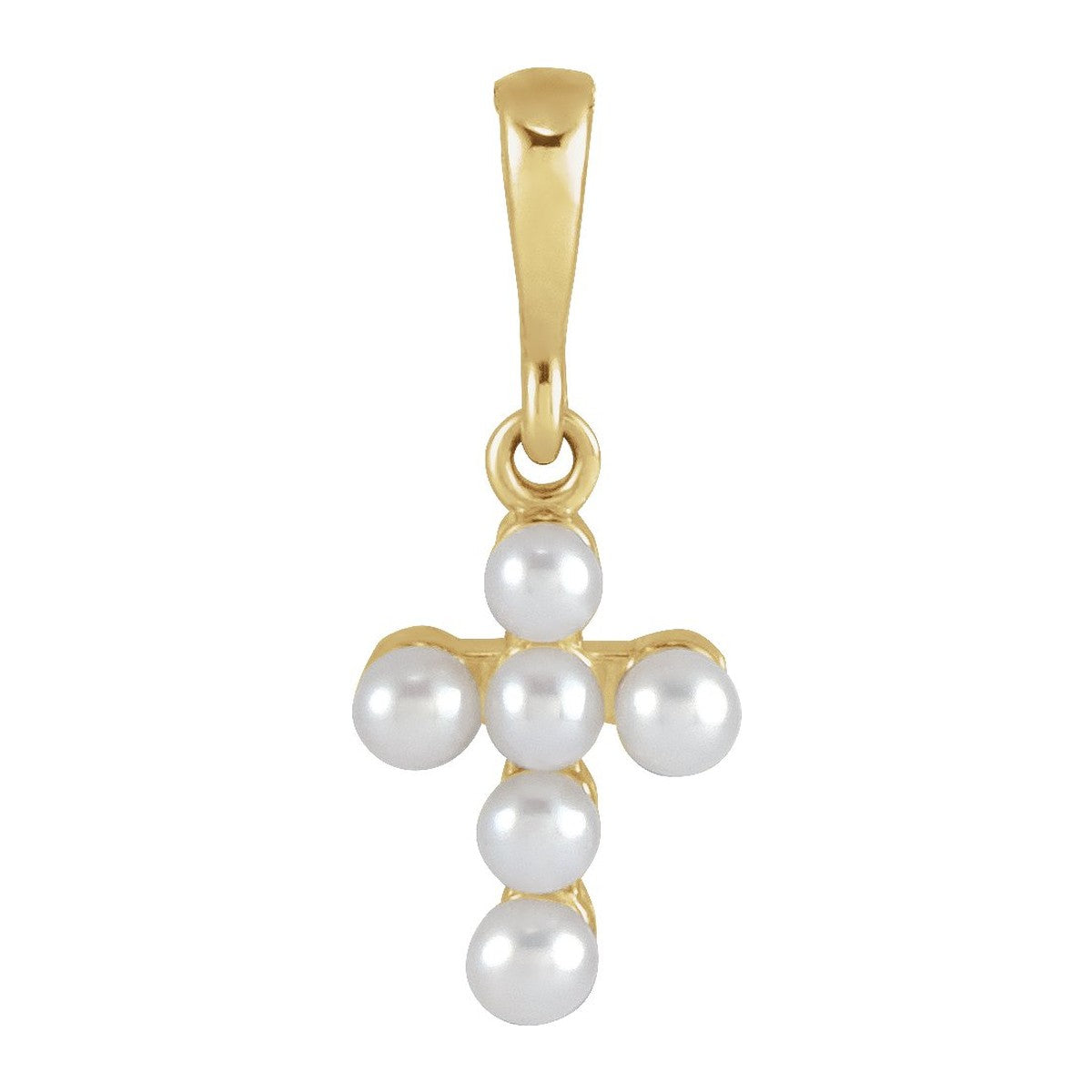 Youth Seed Pearl Cross Pendant