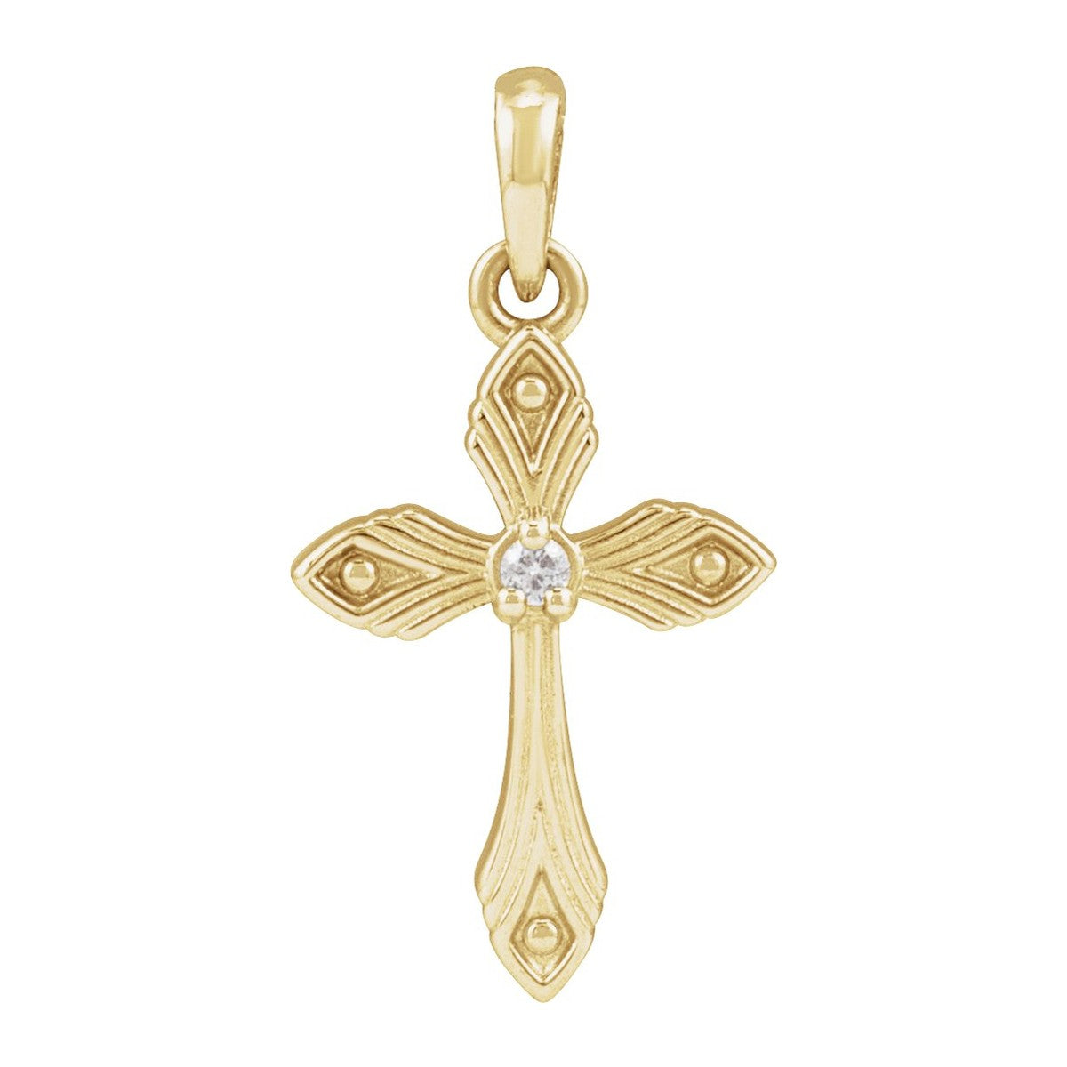 Diamond Petal Cross Pendant