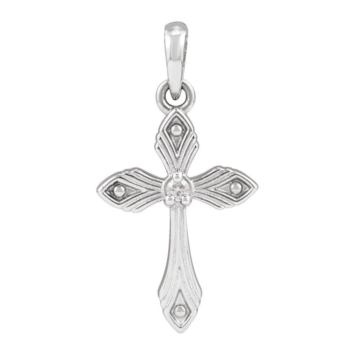 Diamond Petal Cross Pendant