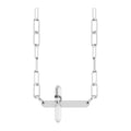 Sideways Cross Paperclip Necklace