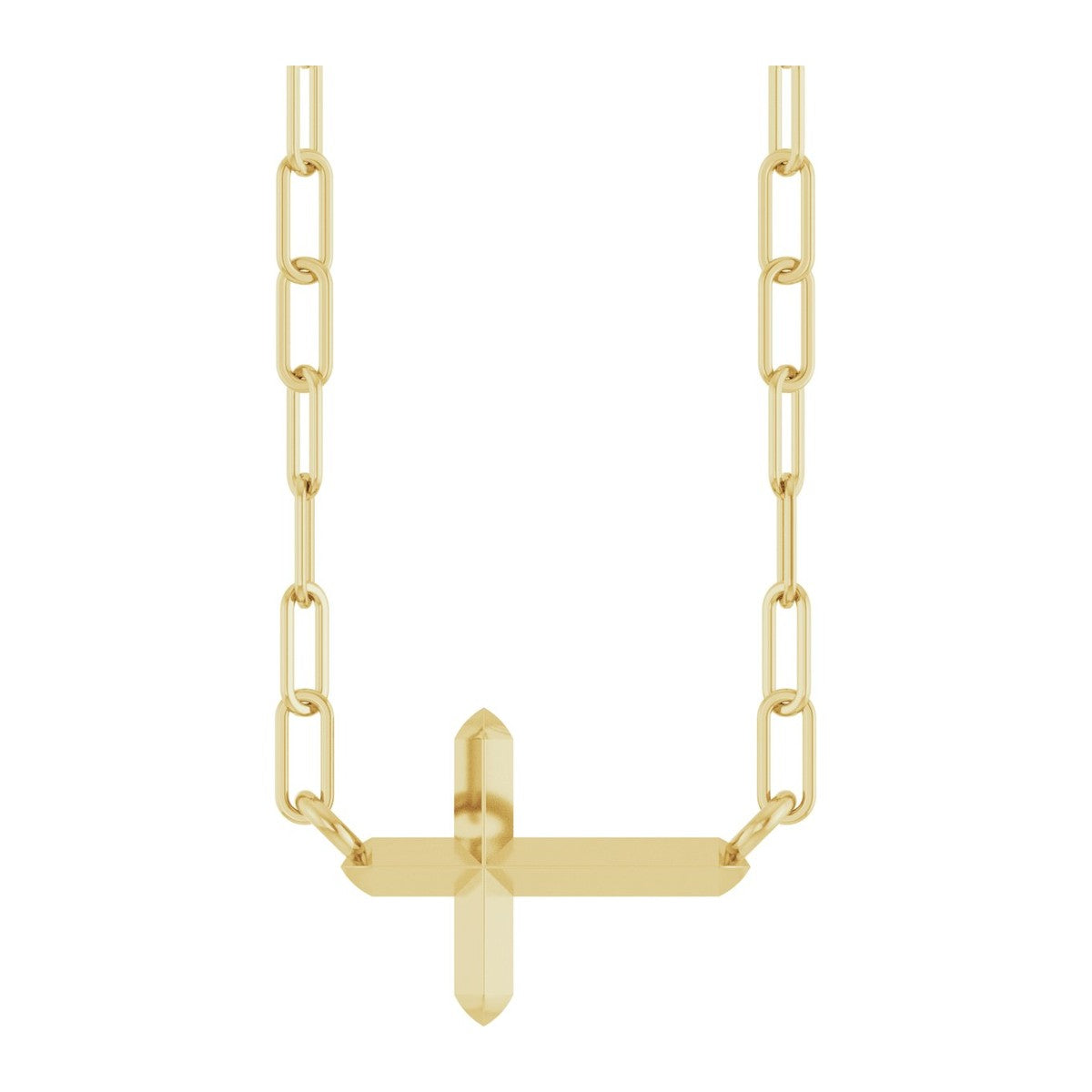 Sideways Cross Paperclip Necklace