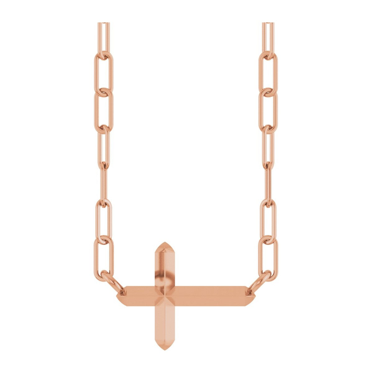 Sideways Cross Paperclip Necklace