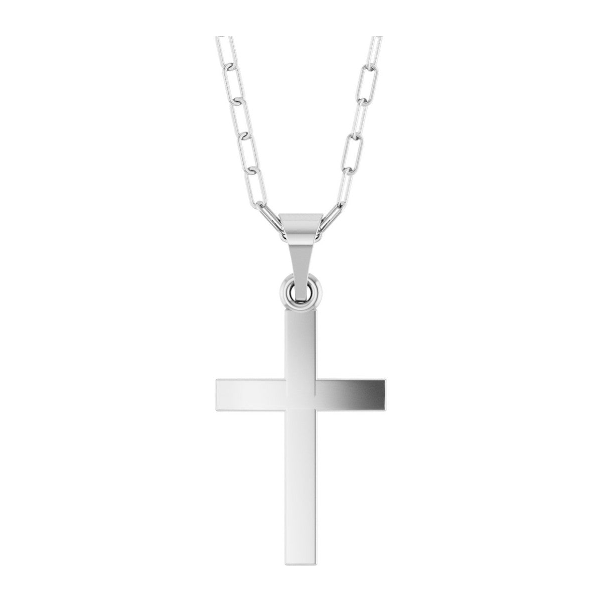 Cross Necklace with Paperclip Chain