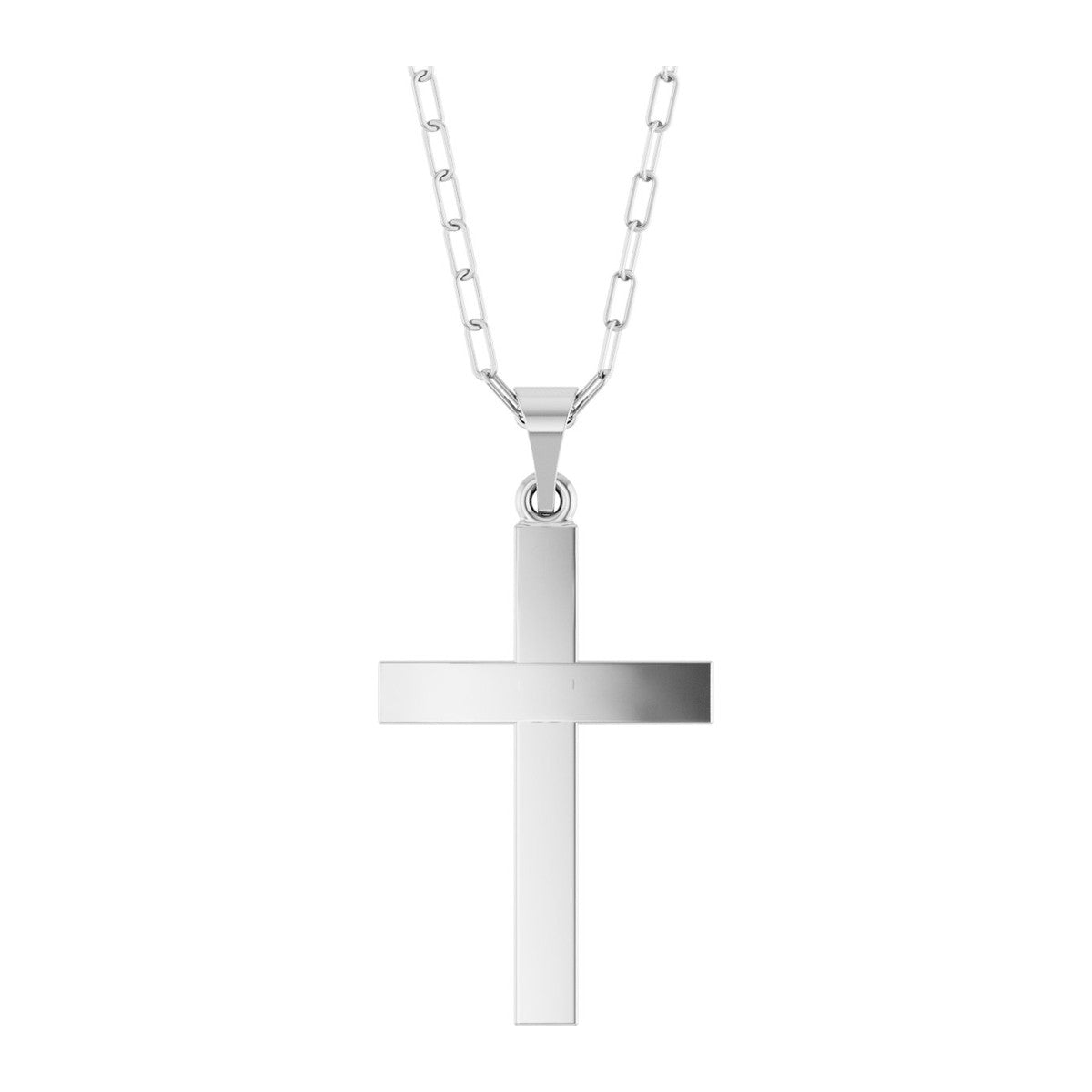 Cross Necklace with Paperclip Chain