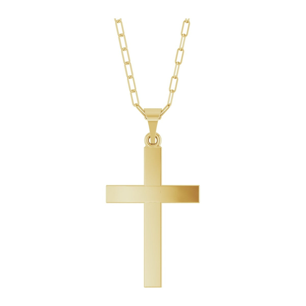 Cross Necklace with Paperclip Chain