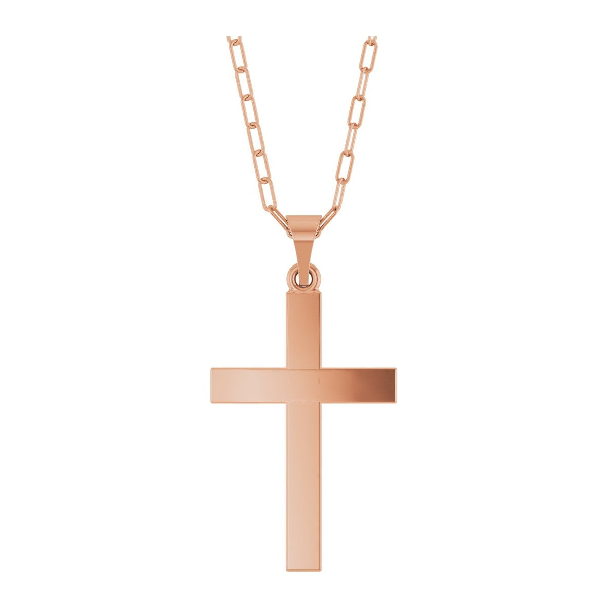 Cross Necklace with Paperclip Chain
