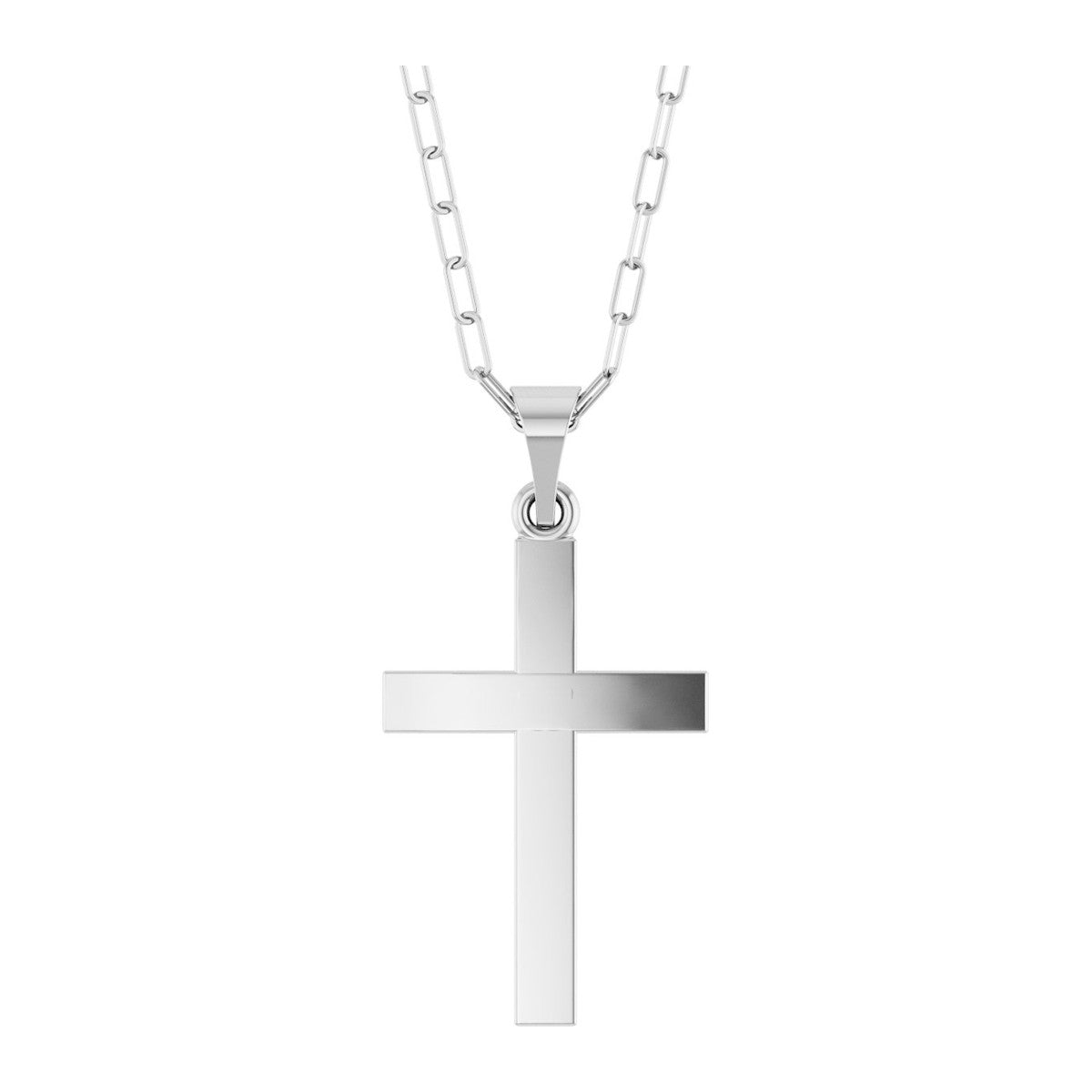 Cross Necklace with Paperclip Chain