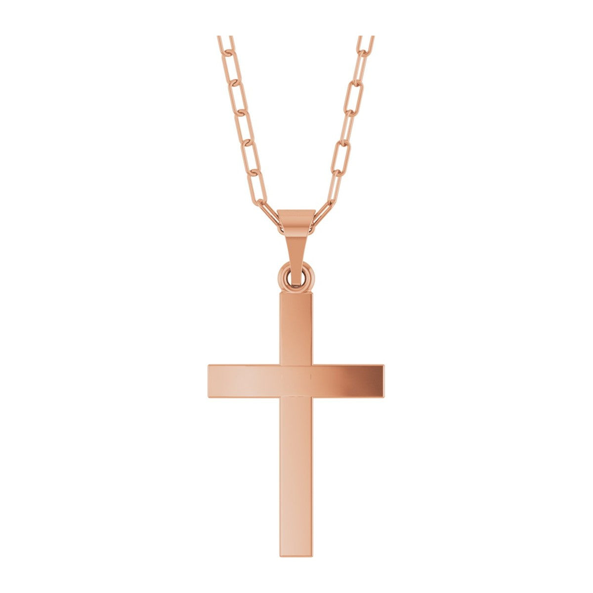 Cross Necklace with Paperclip Chain