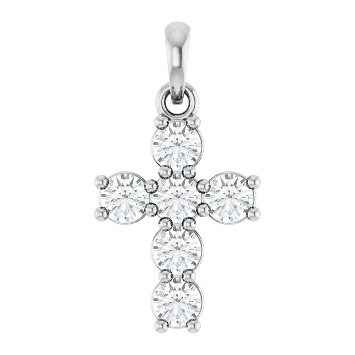Round Diamond Cross Pendant