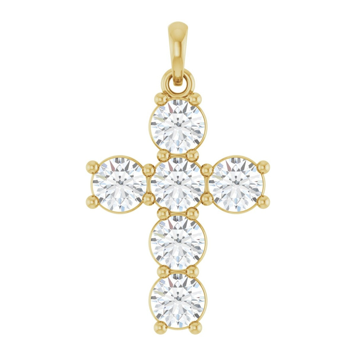 Round Diamond Cross Pendant
