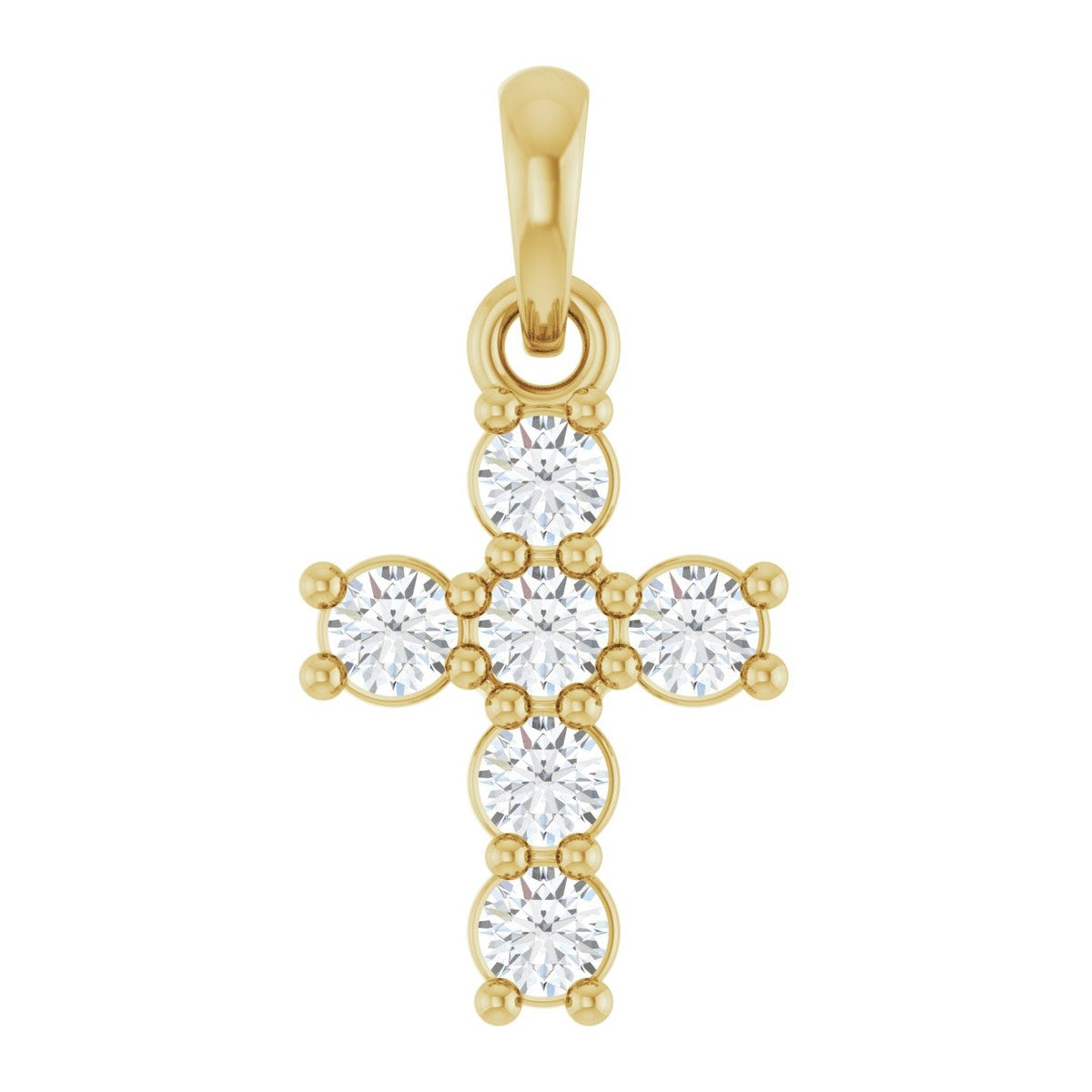 Round Diamond Cross Pendant