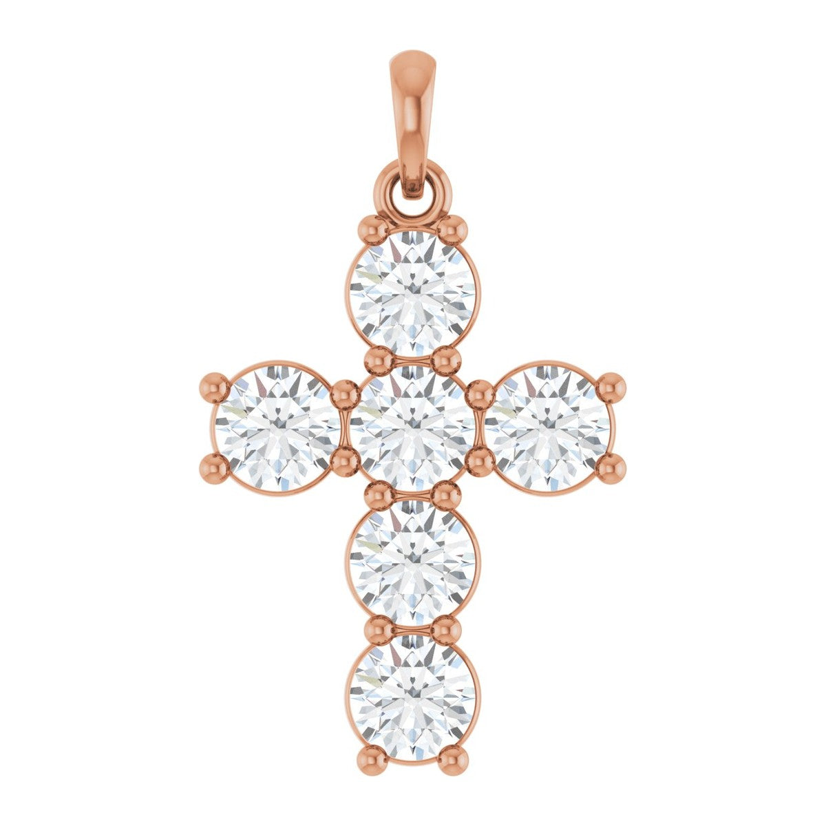 Round Diamond Cross Pendant