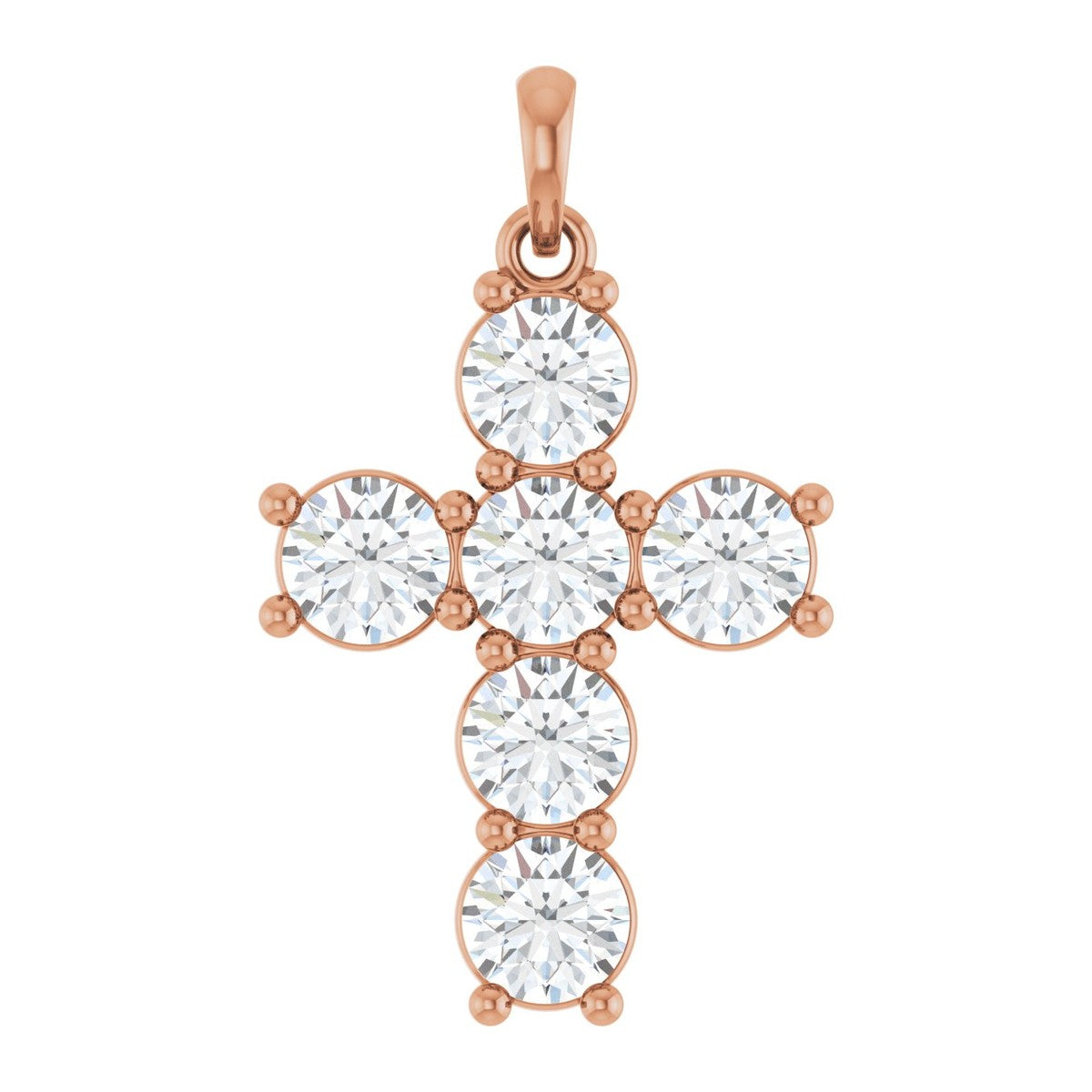 Round Diamond Cross Pendant