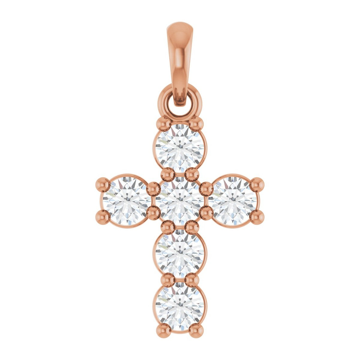Round Diamond Cross Pendant