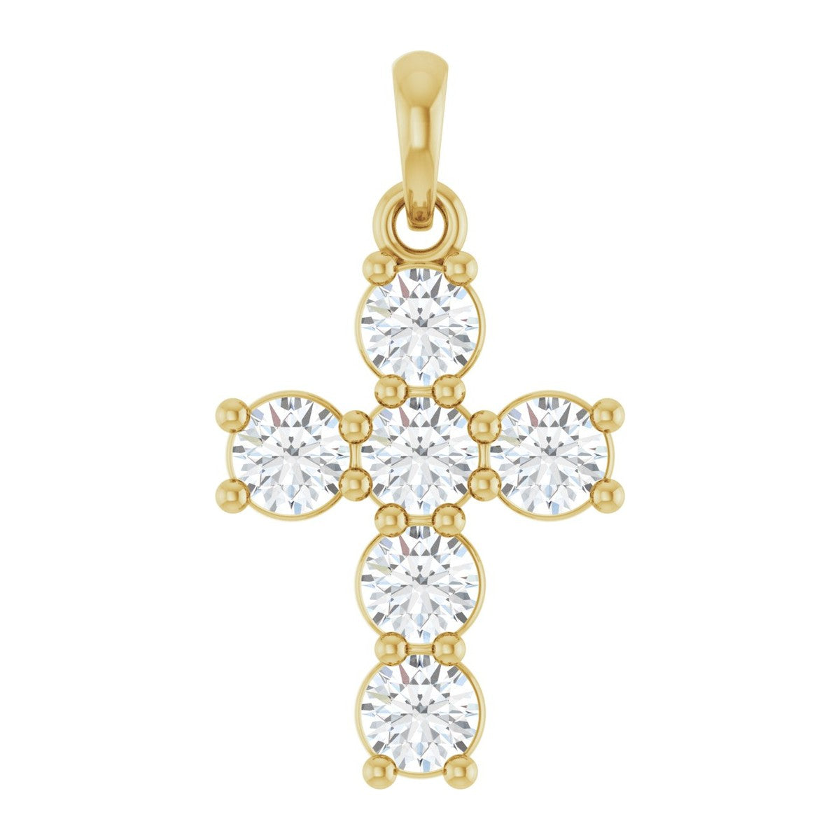 Round Diamond Cross Pendant