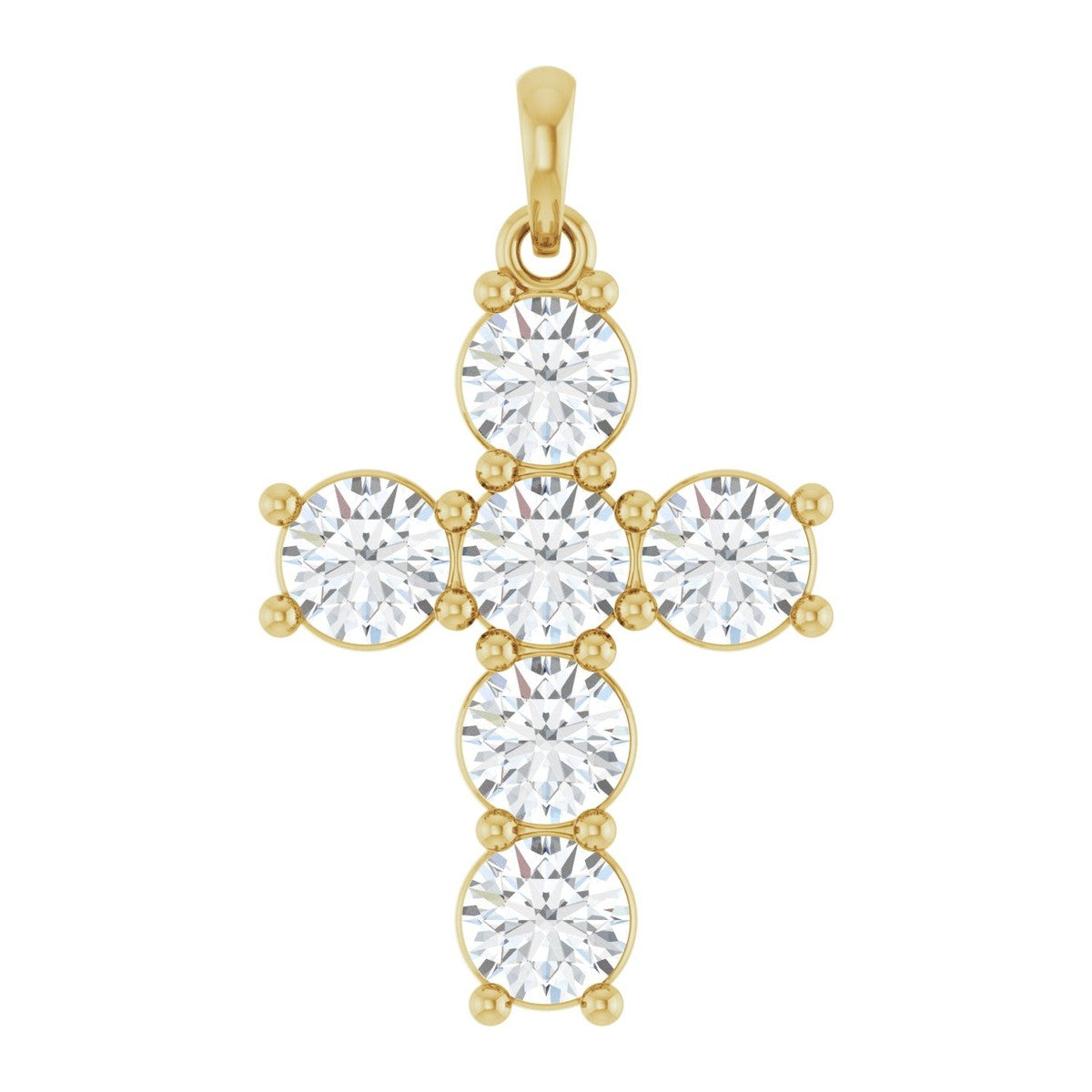 Round Diamond Cross Pendant