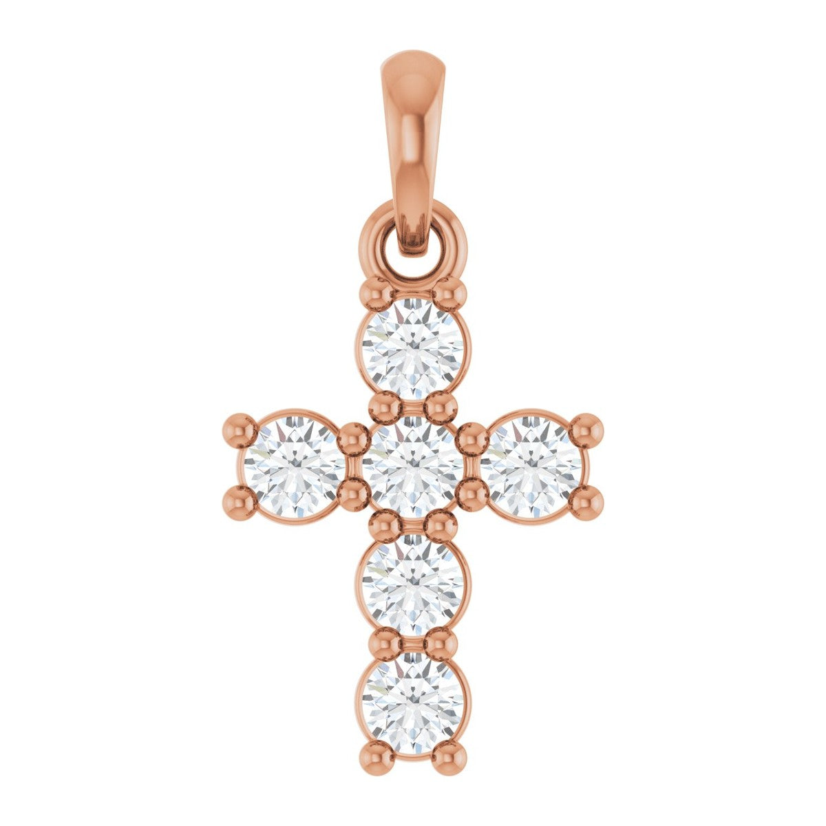 Round Diamond Cross Pendant